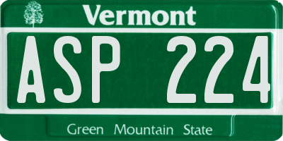 VT license plate ASP224