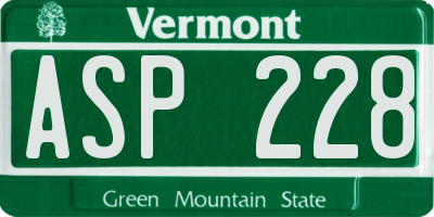 VT license plate ASP228