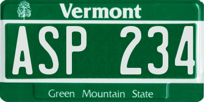 VT license plate ASP234