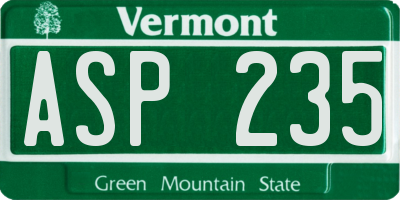 VT license plate ASP235