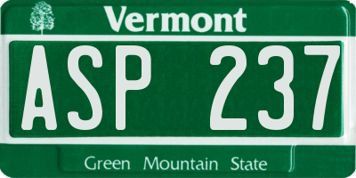 VT license plate ASP237