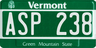 VT license plate ASP238