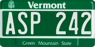 VT license plate ASP242