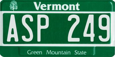 VT license plate ASP249