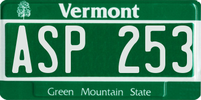 VT license plate ASP253
