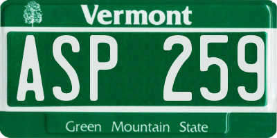 VT license plate ASP259