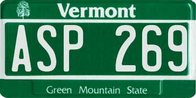 VT license plate ASP269