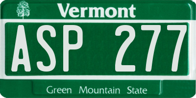 VT license plate ASP277