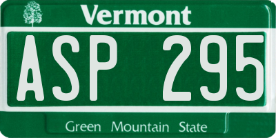 VT license plate ASP295