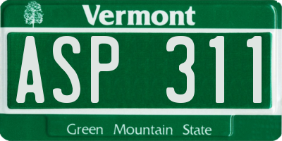 VT license plate ASP311