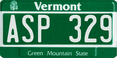 VT license plate ASP329