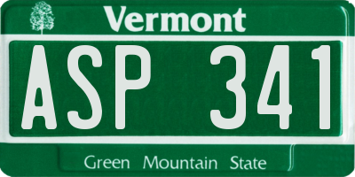 VT license plate ASP341