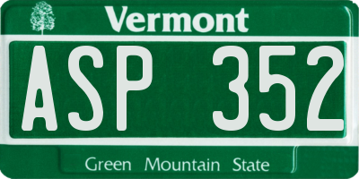 VT license plate ASP352