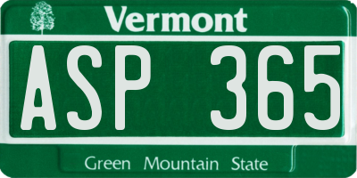 VT license plate ASP365