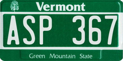 VT license plate ASP367