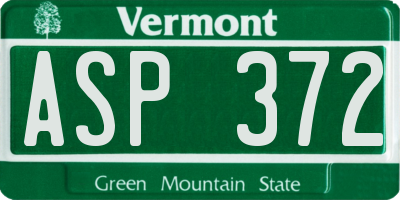 VT license plate ASP372