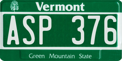 VT license plate ASP376