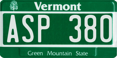VT license plate ASP380