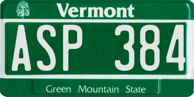 VT license plate ASP384