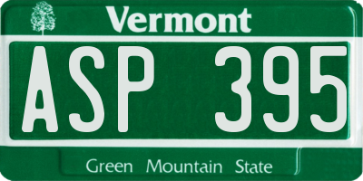VT license plate ASP395