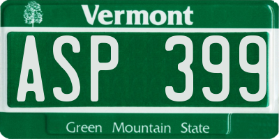 VT license plate ASP399