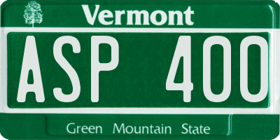 VT license plate ASP400