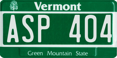 VT license plate ASP404