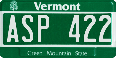VT license plate ASP422