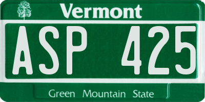 VT license plate ASP425