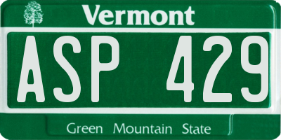 VT license plate ASP429