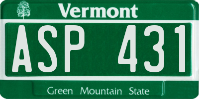 VT license plate ASP431
