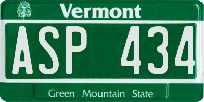 VT license plate ASP434
