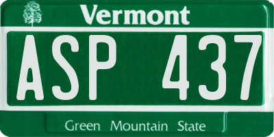 VT license plate ASP437