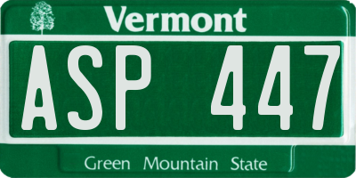 VT license plate ASP447