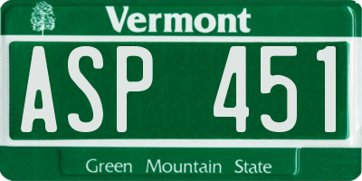 VT license plate ASP451