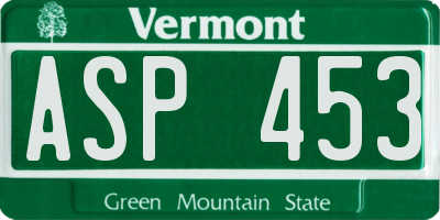 VT license plate ASP453