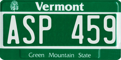 VT license plate ASP459