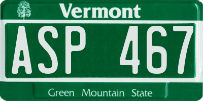 VT license plate ASP467