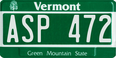 VT license plate ASP472