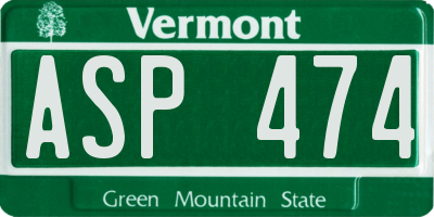VT license plate ASP474