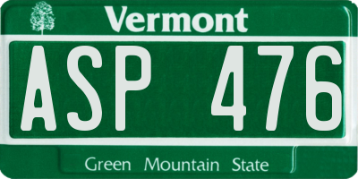 VT license plate ASP476