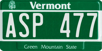 VT license plate ASP477