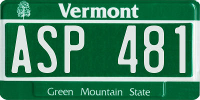 VT license plate ASP481