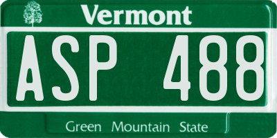 VT license plate ASP488