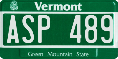 VT license plate ASP489