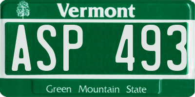 VT license plate ASP493