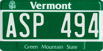 VT license plate ASP494