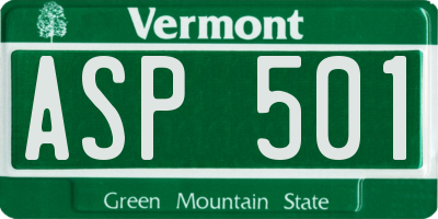 VT license plate ASP501