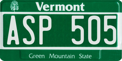 VT license plate ASP505