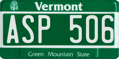 VT license plate ASP506